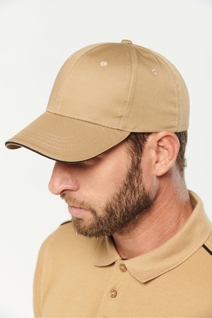 6-Panel-Cap mit Kontrast-Sandwichschirm Oeko-Tex