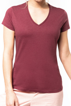 Damen-T-Shirt mit V-Ausschnitt aus Bio-Baumwolle