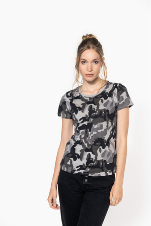 Damen-T-Shirt Camo mit kurzen Ärmeln