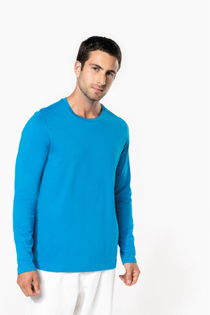 Men's long-sleeved crew neck T-shirt