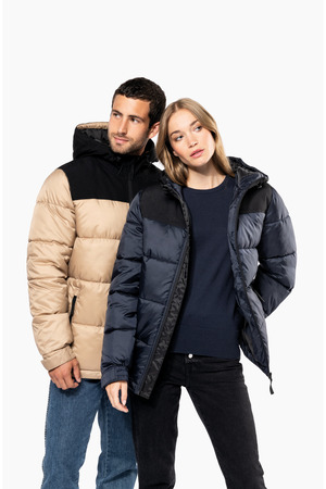 Unisex Steppparka mit Kapuze in zwei Farbtönen