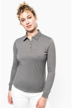 Langarm-Polohemd für Damen aus Jersey