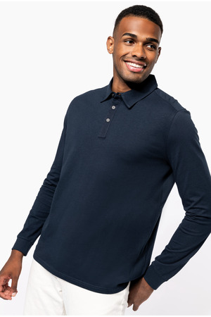 Langarm-Polohemd für Herren aus Jersey