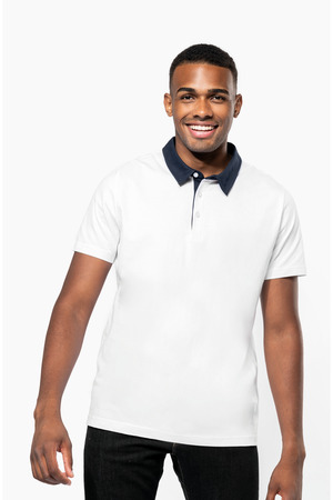Zweifarbiges Jersey-Polohemd für Herren