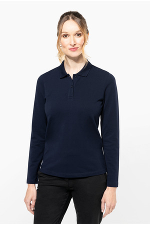 Supima® Damen-Polohemd mit langen Ärmeln