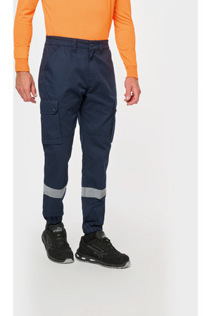 Unisex-Cargo-Hose mit elastischem Saum und reflektierendem Streifen