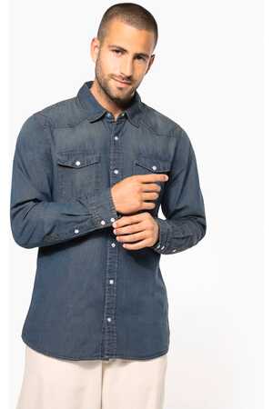 HERREN DENIM-HEMD LANGARM