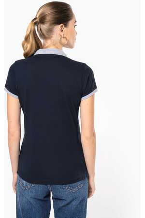Zweifarbiges Piqué-Polohemd für Damen