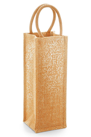 Shimmer Jute Bottle Bag