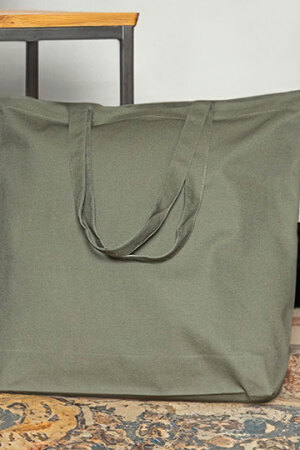 Organic Canvas Carrier Bag Medium Long Handle London 02