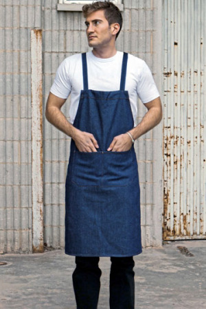 Hobby apron with cross bands and pocket