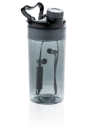 Auslaufsichere Flasche mit kabellosem Kopfhörer