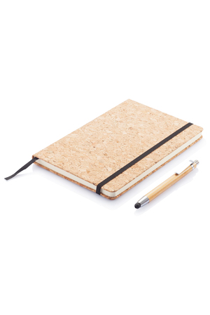 Kork A5 Notizbuch mit Bambus Stift und Stylus